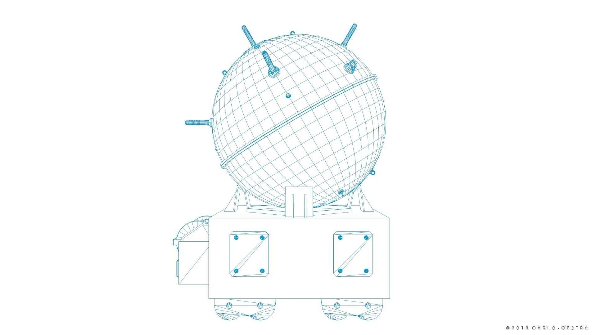 Naval mine Low-poly 3D model_27