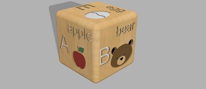 Cubes with alphabet 3D print model
