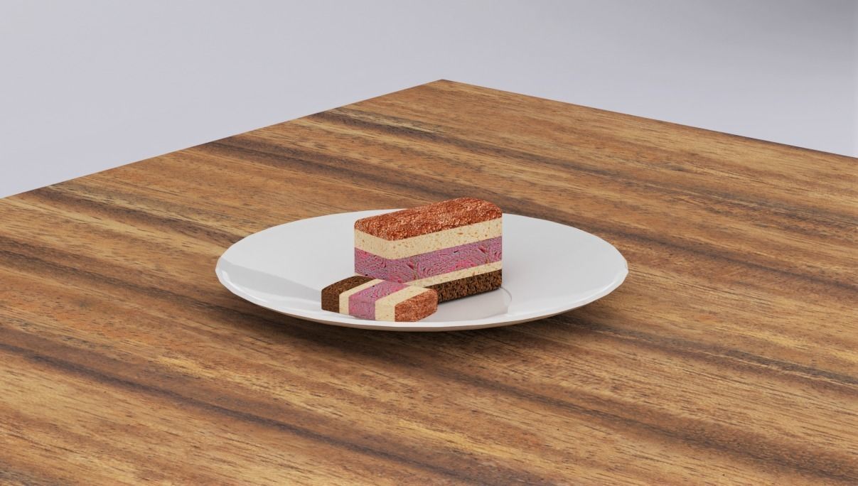 Angel Cake 3d model low poly  Low-poly 3D model_1