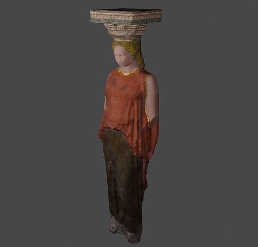 Caryatid Low-poly 3D model