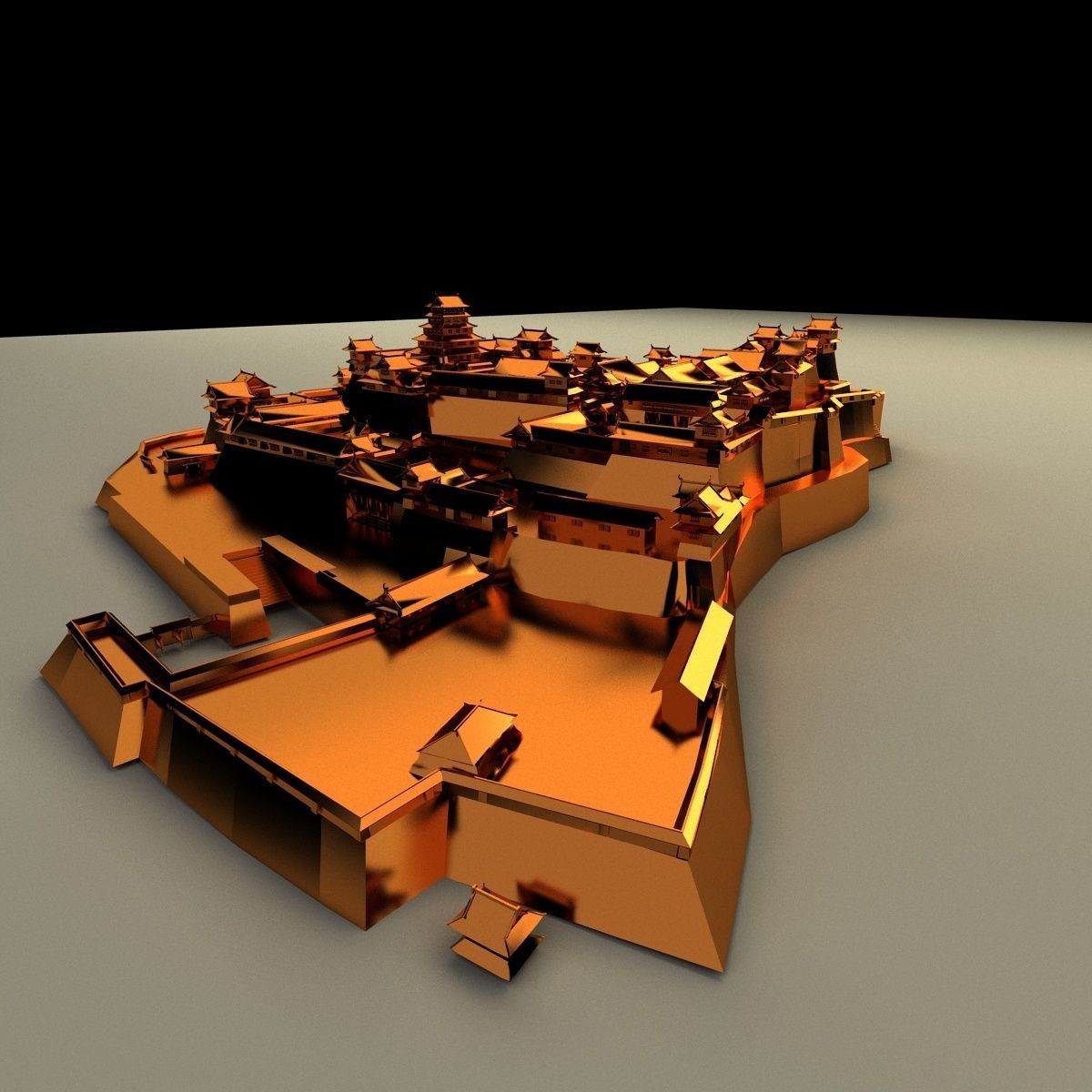 Chinese castle 3D model_1
