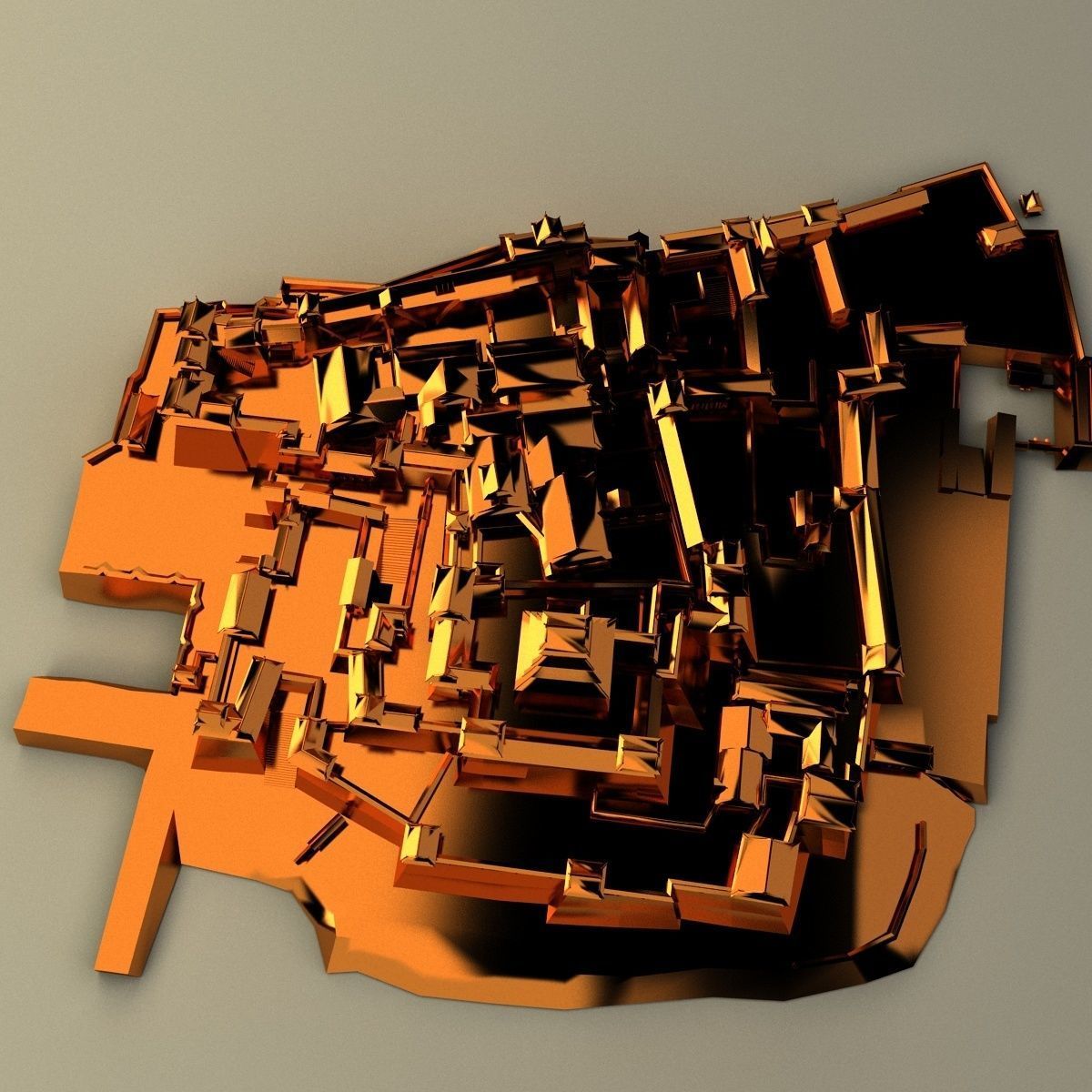 Chinese castle 3D model_2