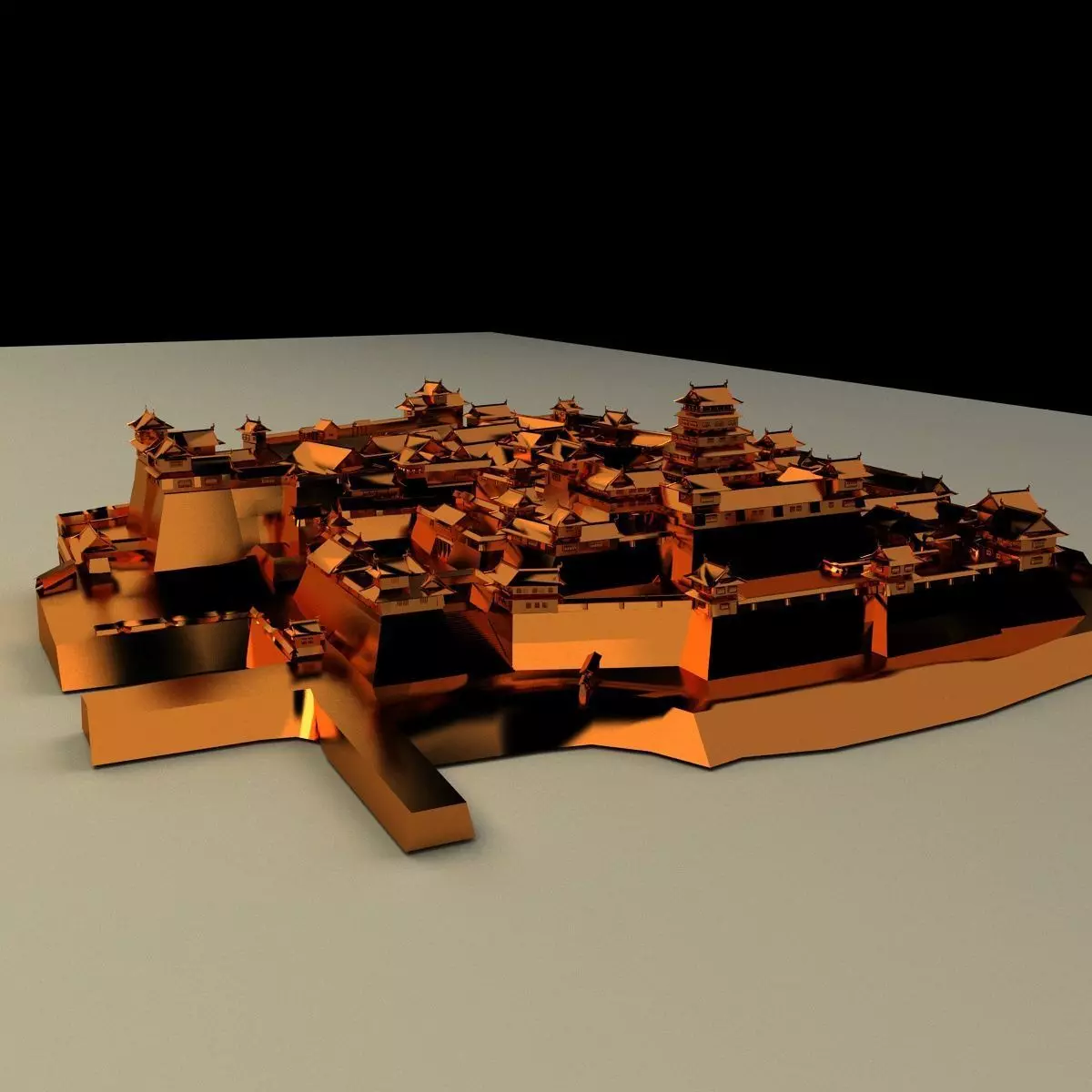 Chinese castle 3D model_0
