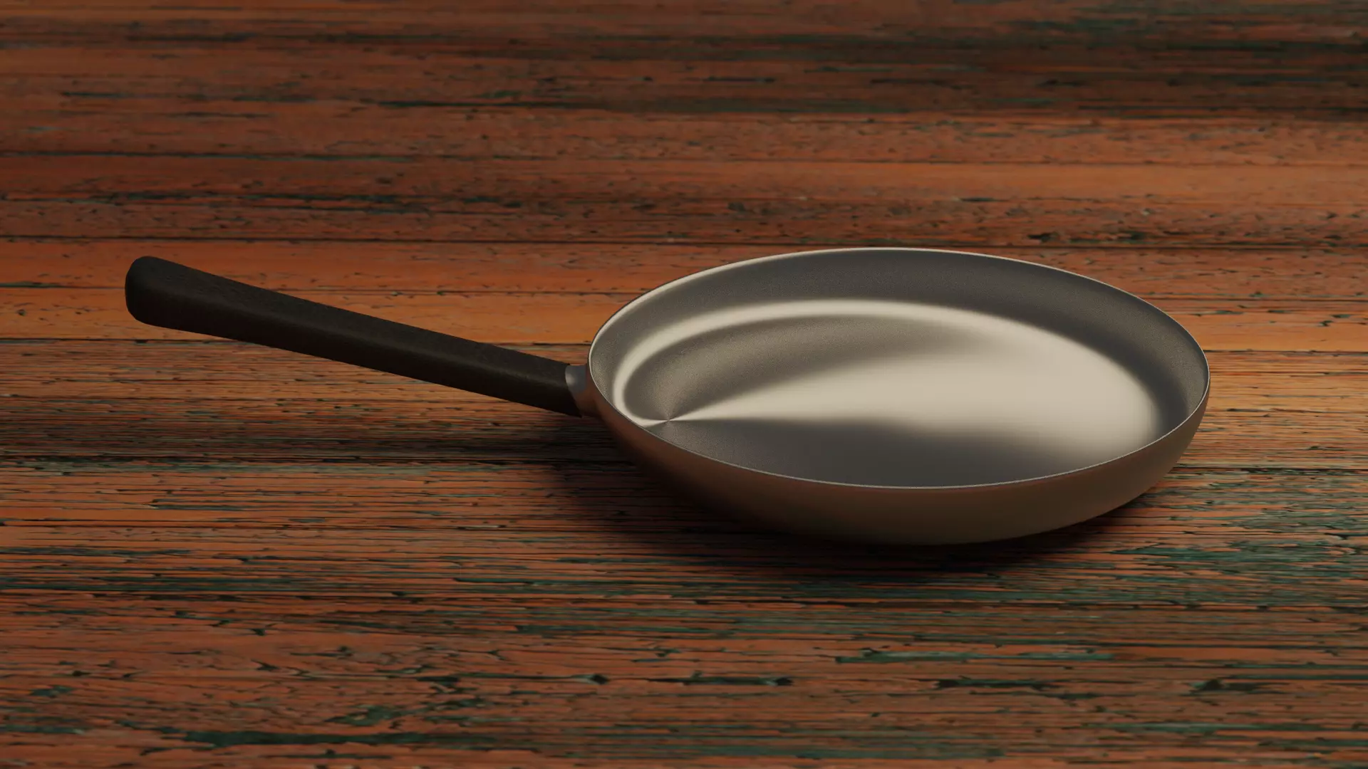 low poly realistic pan frying on tree stump Free low-poly 3D model