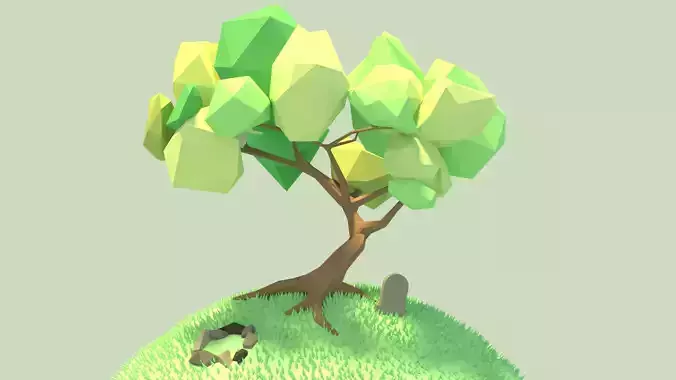 11 Low Poly Tree Pack By iammdshanto Free low-poly 3D model