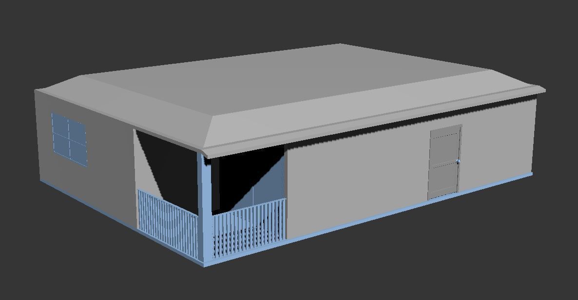 Simple house  3D model_2