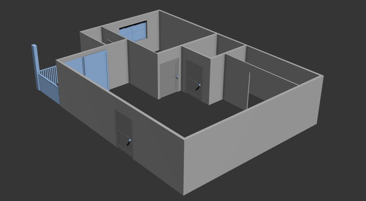 Simple house  3D model_1