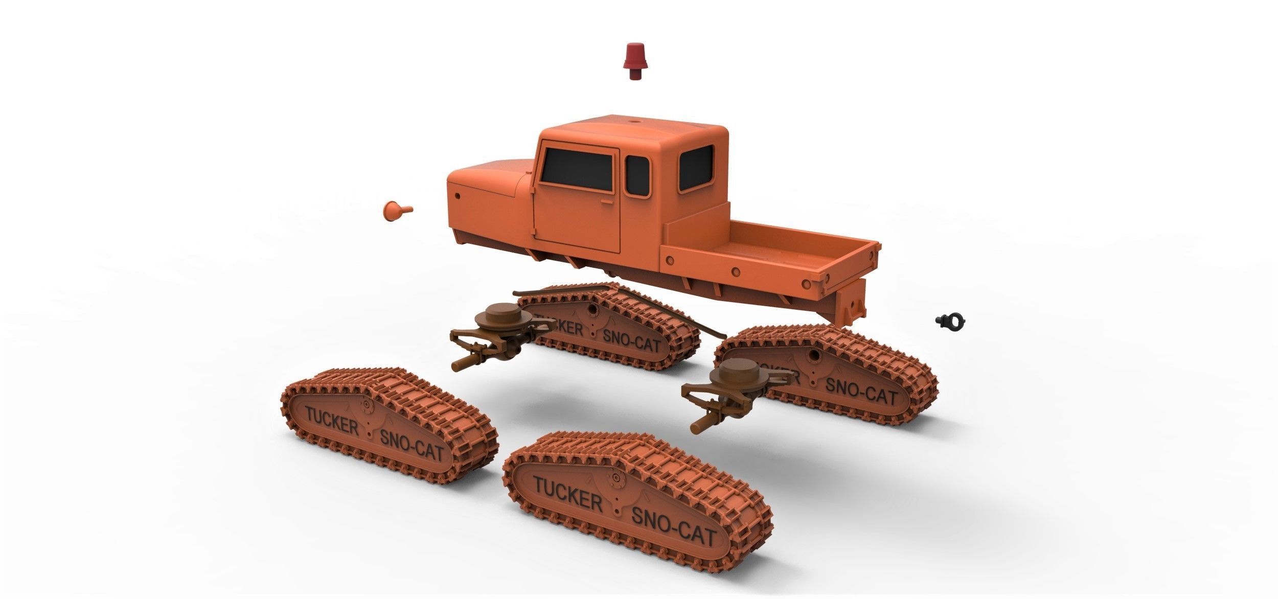 Tucker Sno-Cat 442a Scale 1 to 24 3D print model_15