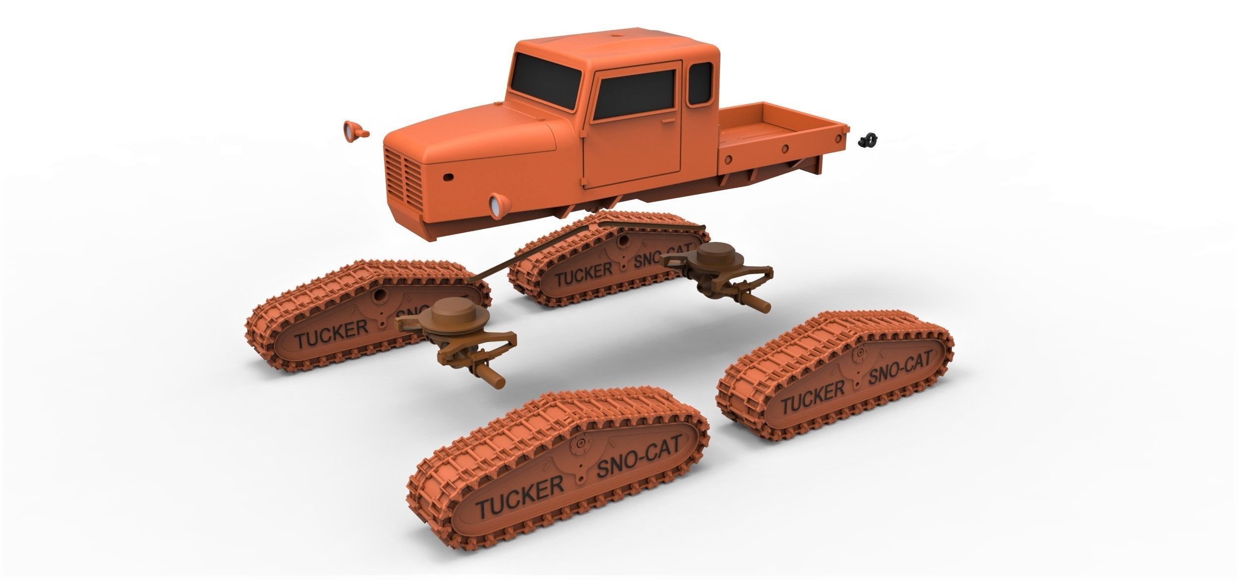 Tucker Sno-Cat 442a Scale 1 to 24 3D print model_13