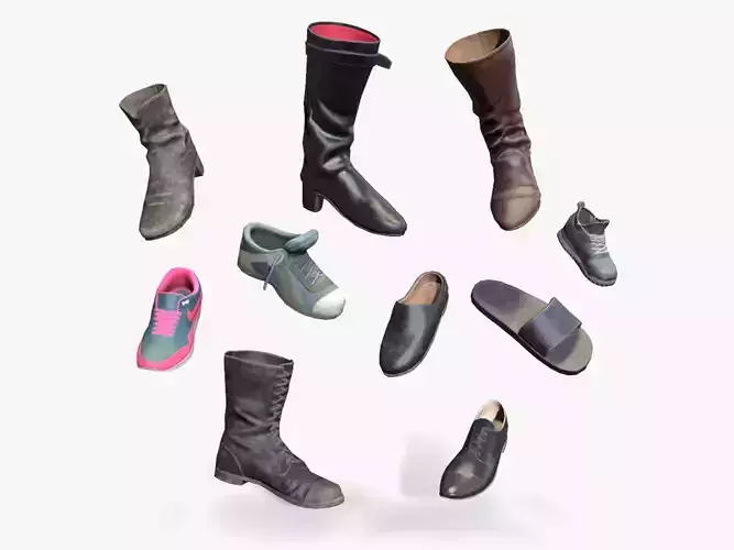 Lowpoly boots collection