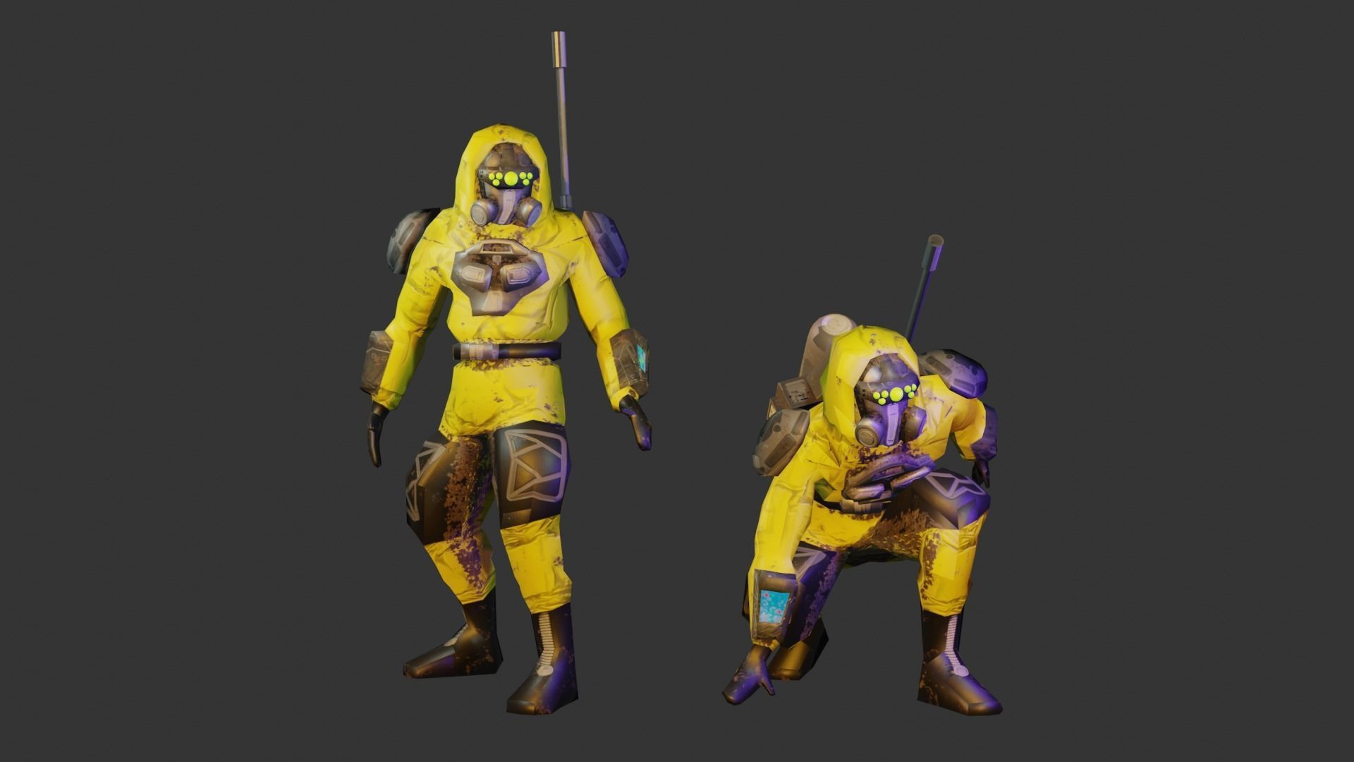 3D model Astro-Biologist Scientist Character Model Low Poly RTS Unit VR ...