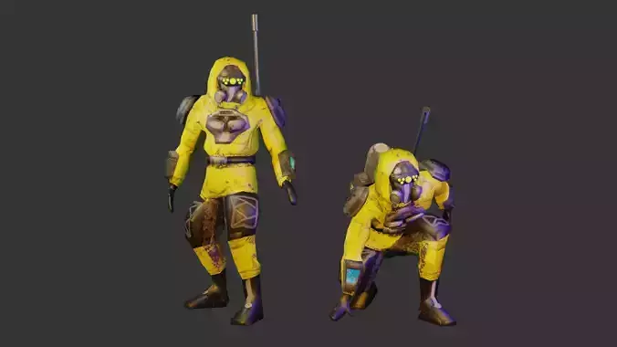 Astro-Biologist Scientist Character Model Low Poly RTS Unit Low-poly 3D model