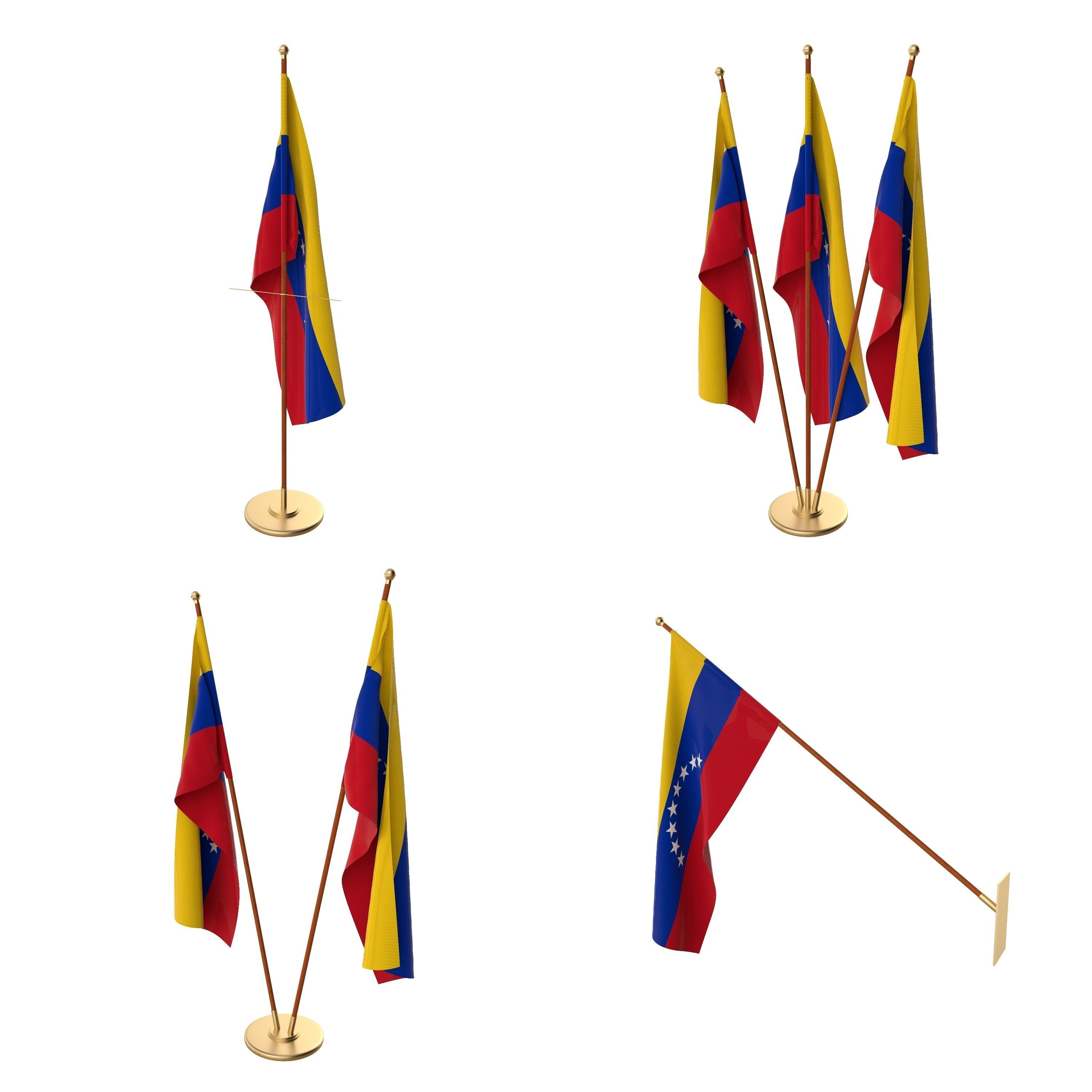 Venezuela Flag Pack 3D model_1