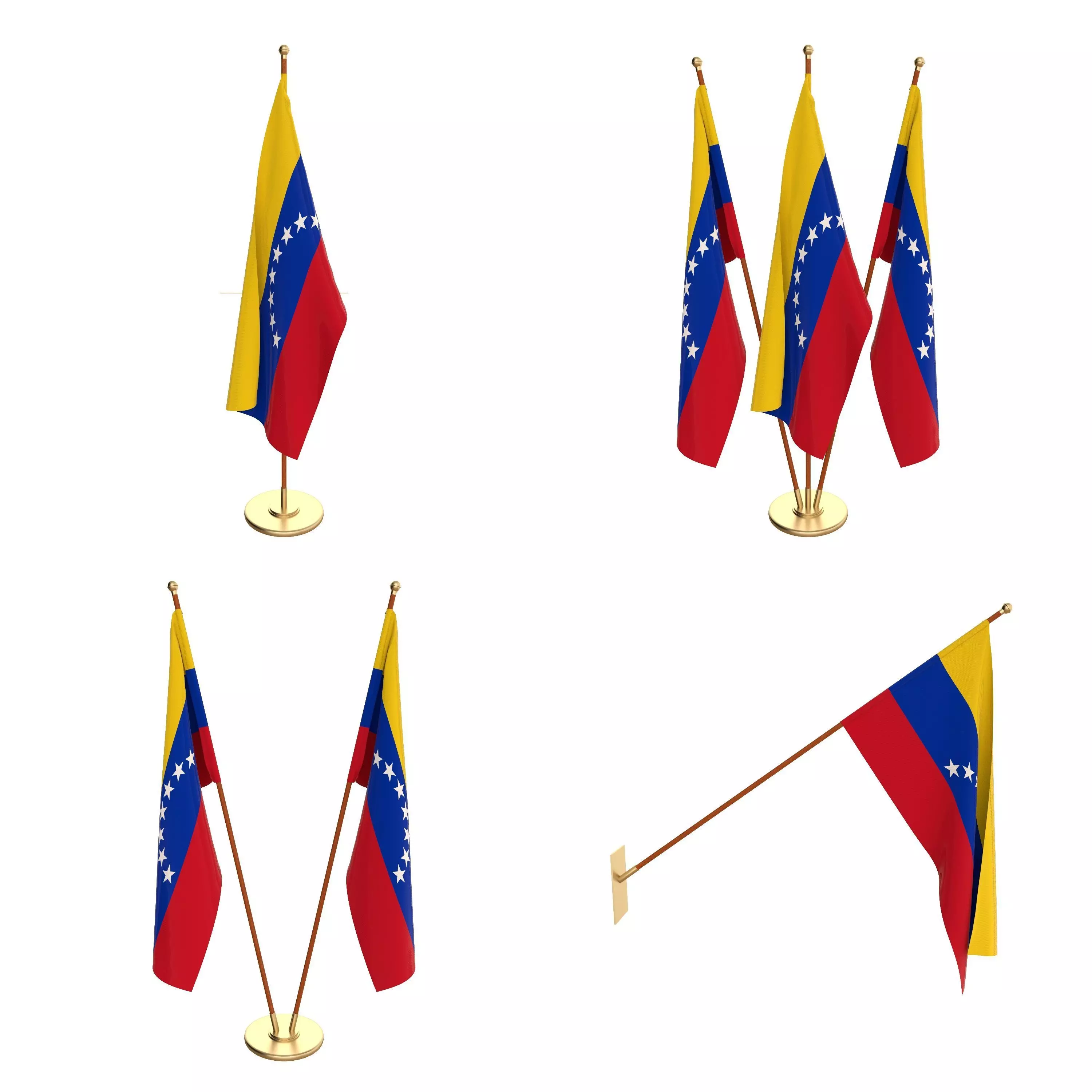 Venezuela Flag Pack 3D model_0