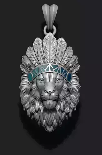 Native lion pendant 3D print model