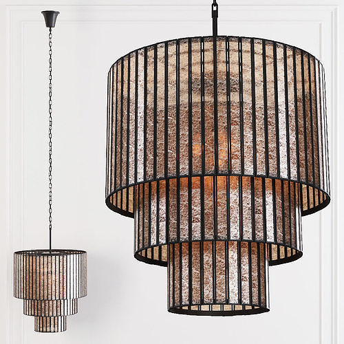 Restoration Hardware VITTI MIRRORED 3-TIER CHANDELIER Iron 3D model