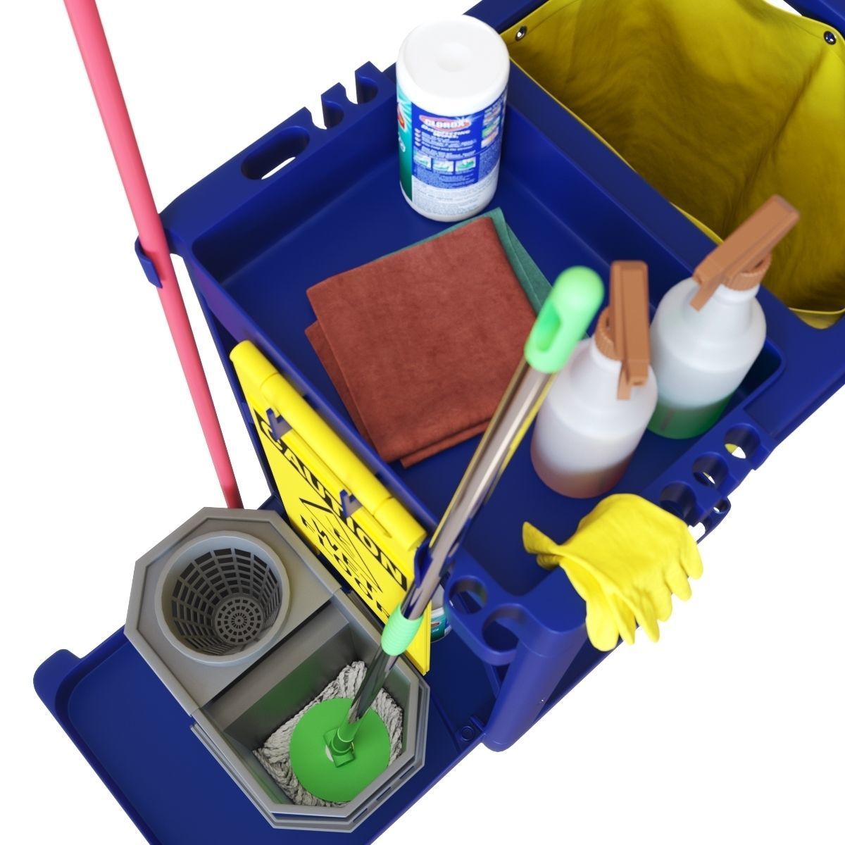 Cleaning cart 3D model_1