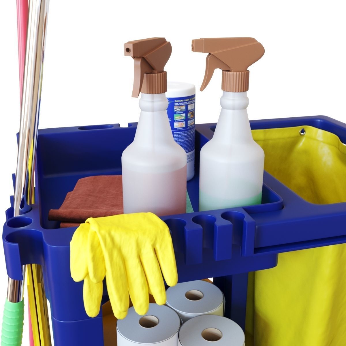 Cleaning cart 3D model_3