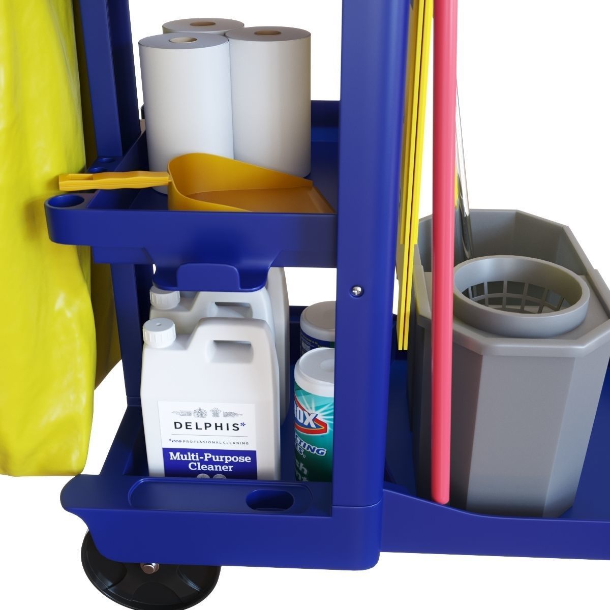 Cleaning cart 3D model_2