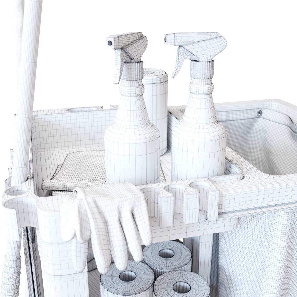 Cleaning cart 3D model_7