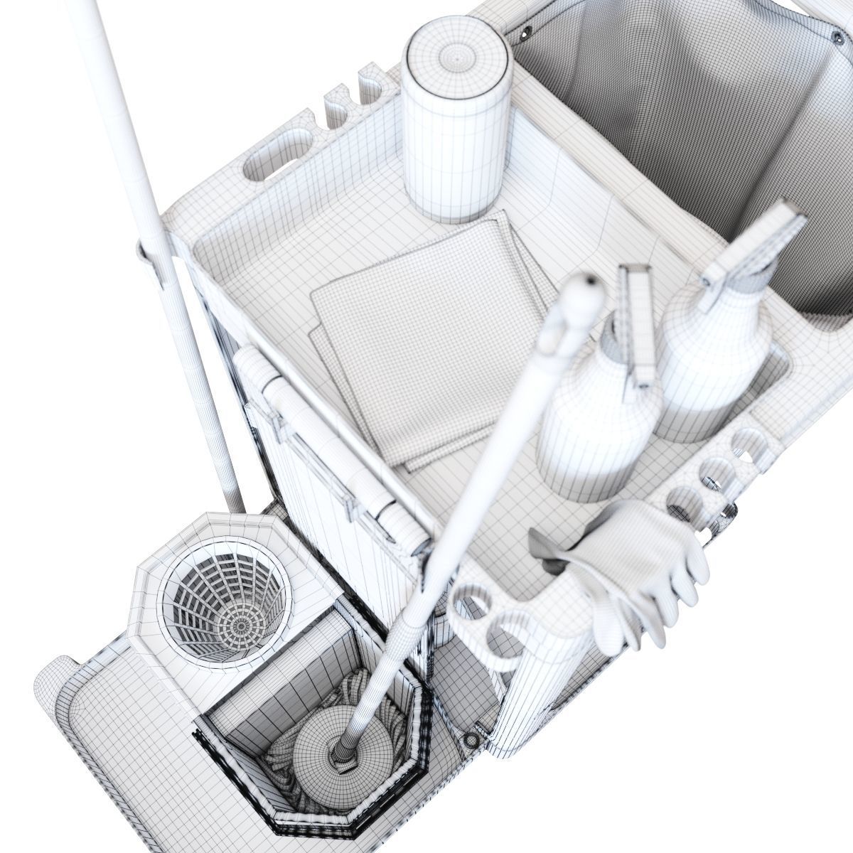 Cleaning cart 3D model_6