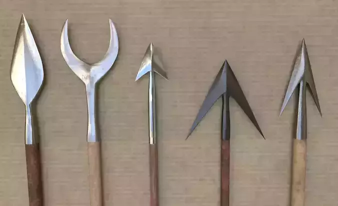 Medieval Arrowheads low-poly set 
