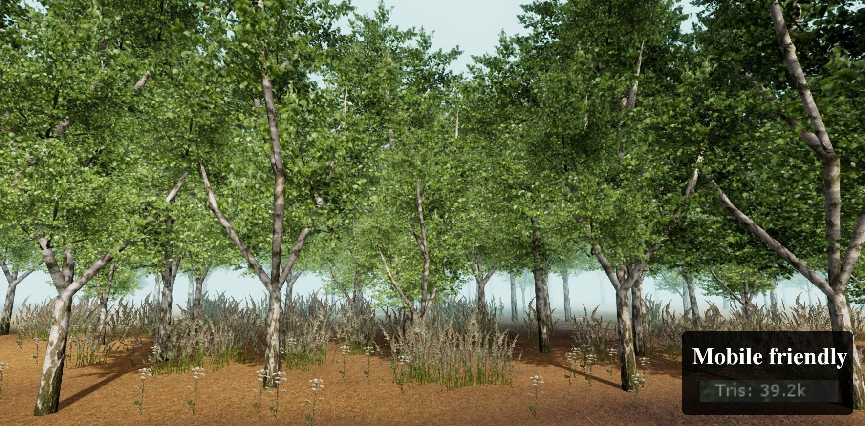 Birch forest pack for Unity Low-poly 3D model_4