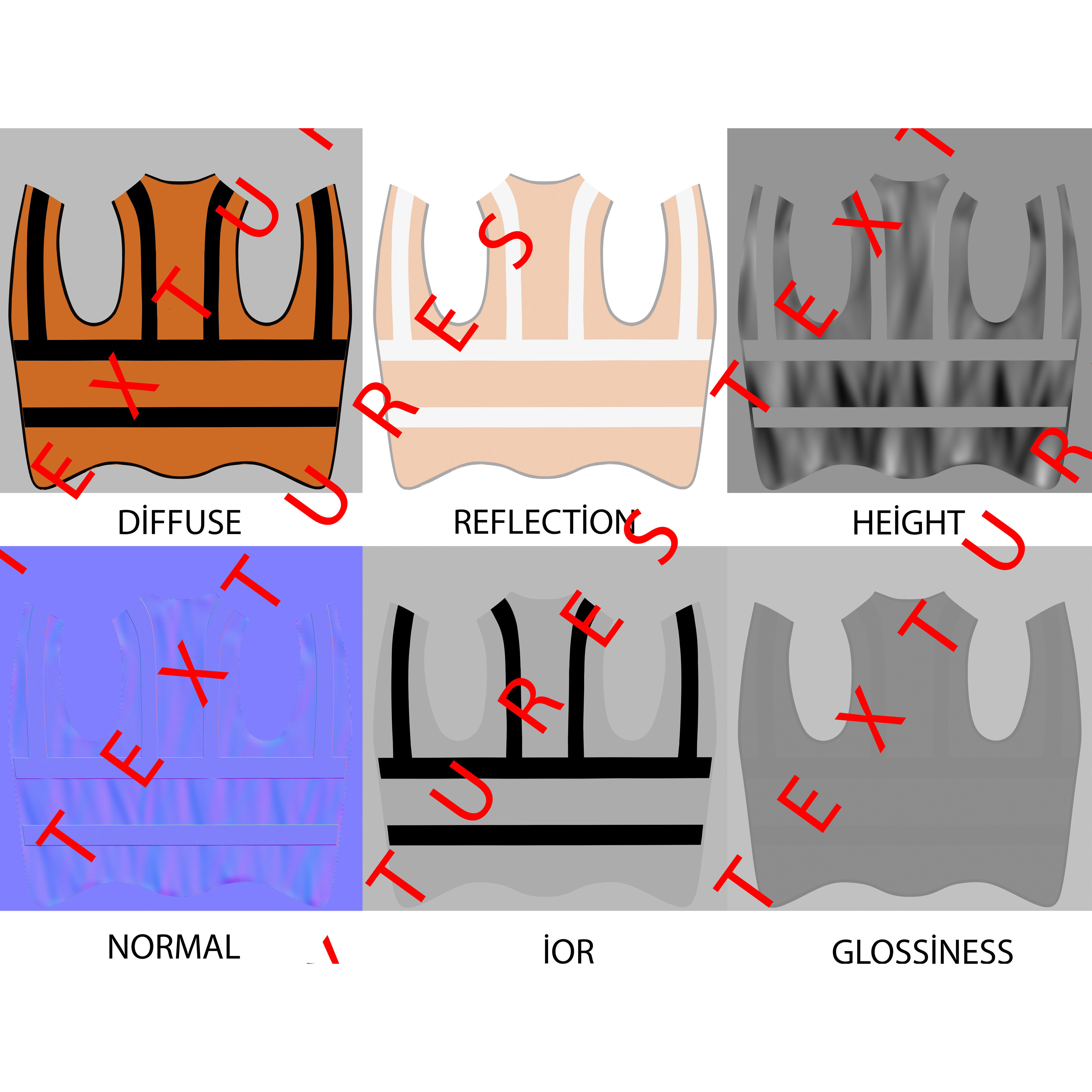 3D Model Worker Vest  Low-poly 3D model_13