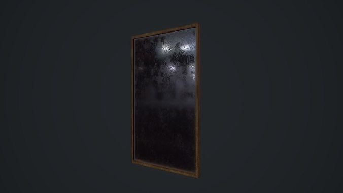 Mirror room with light on wall Low-poly 3D model