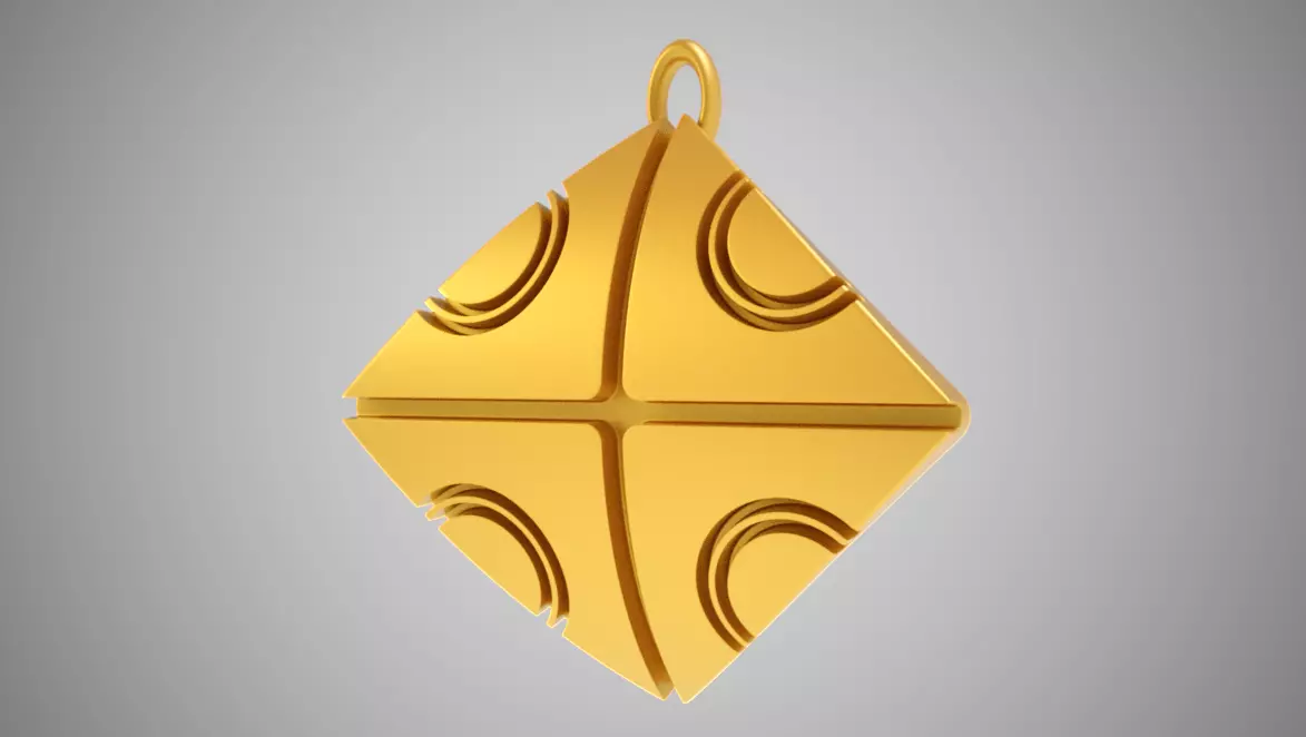 Abstract Square Pendant 3D print model