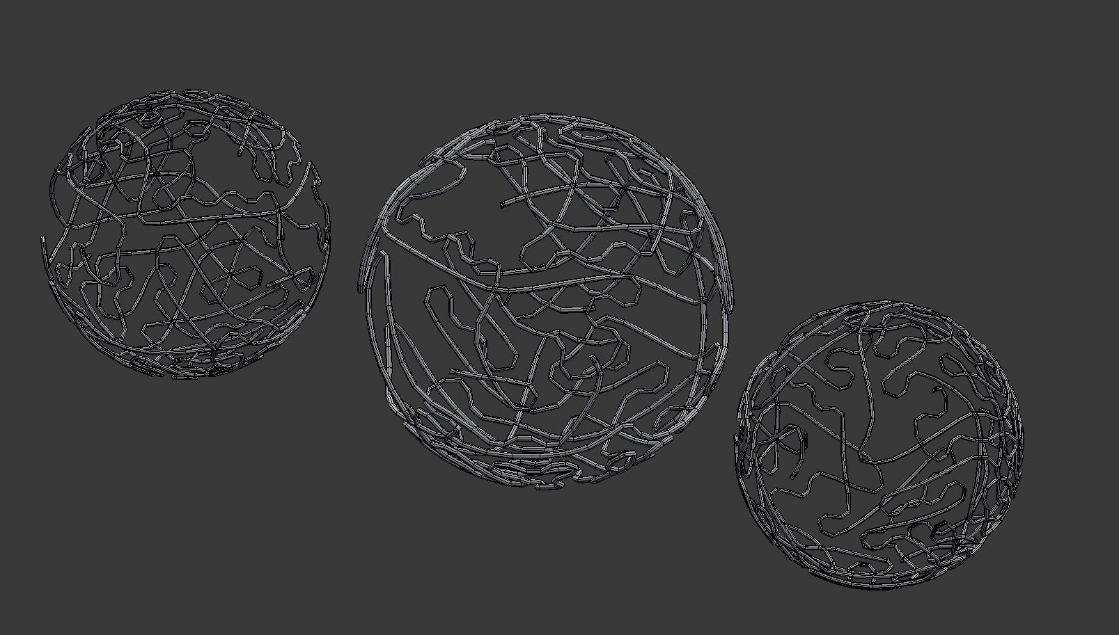 Brass Sphere Decor Set 3D model_6