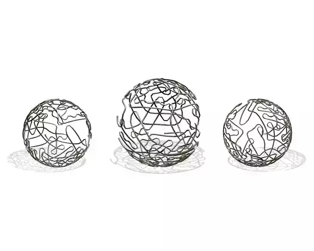 Brass Sphere Decor Set 