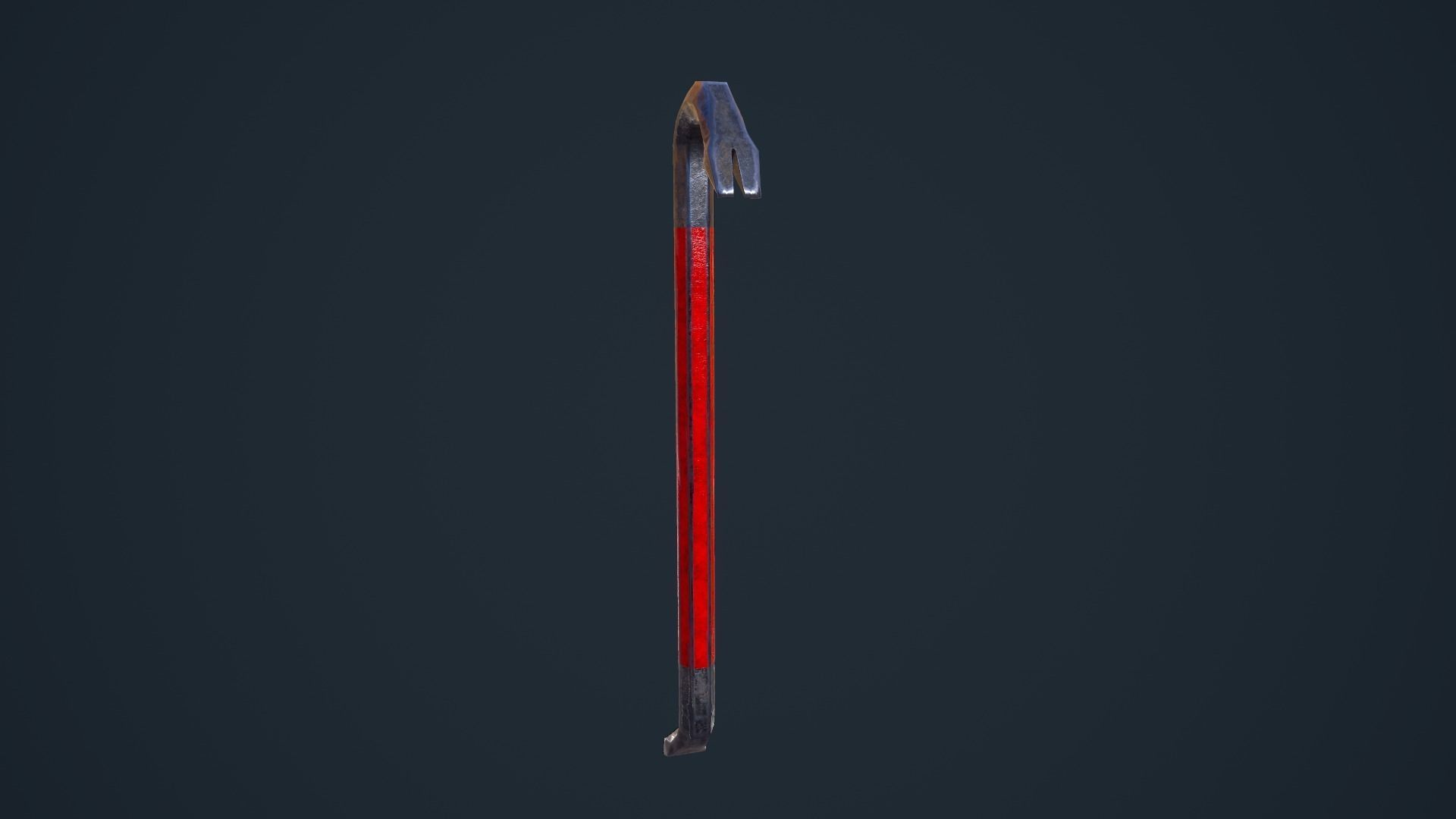 Crowbar cane Low-poly 3D model_2