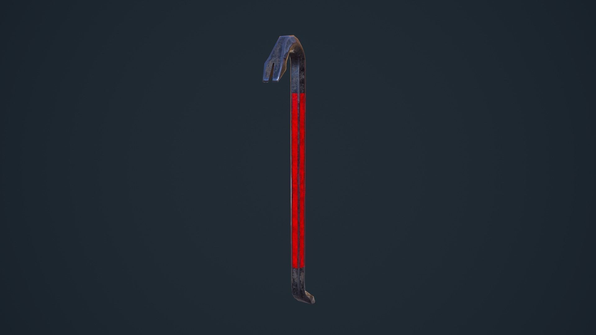 Crowbar cane Low-poly 3D model_3