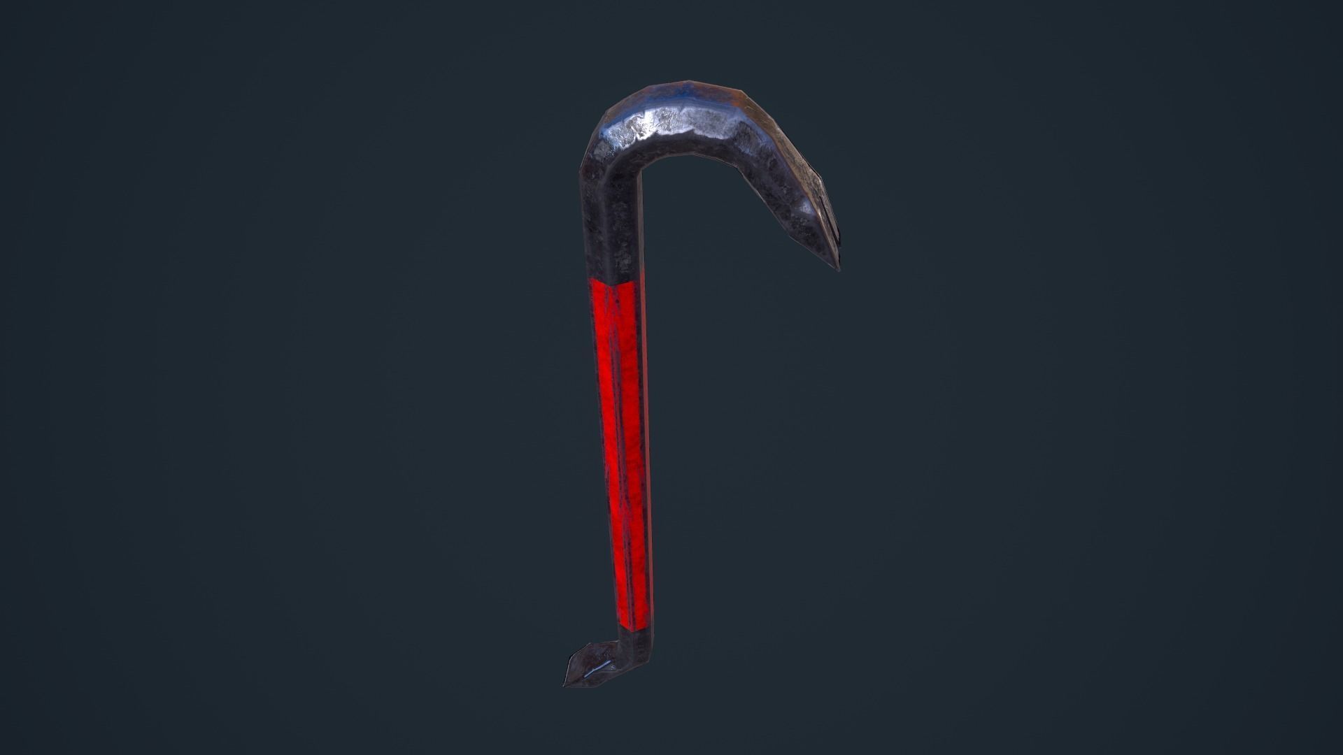 Crowbar cane Low-poly 3D model_11