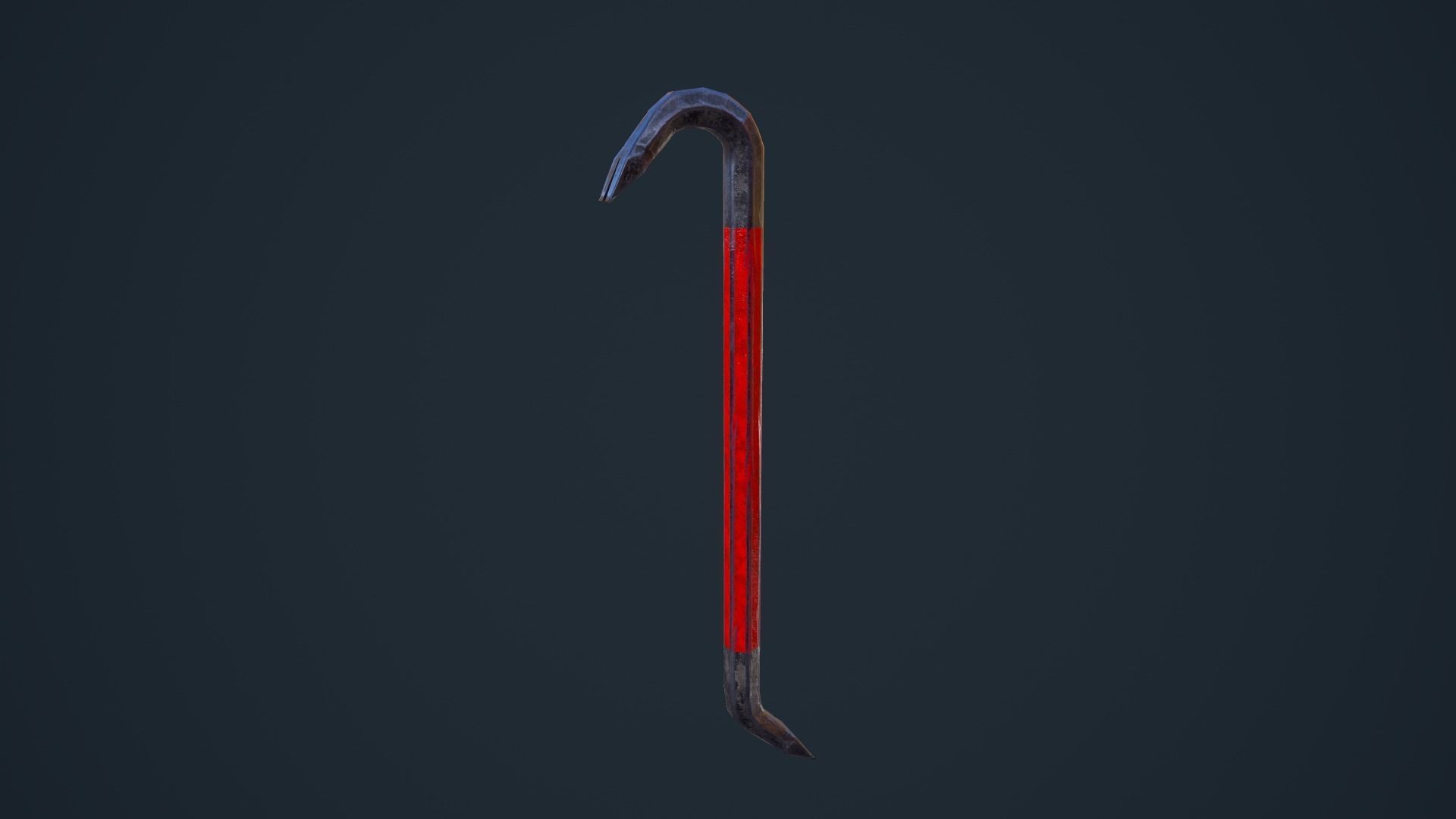 Crowbar cane Low-poly 3D model_4
