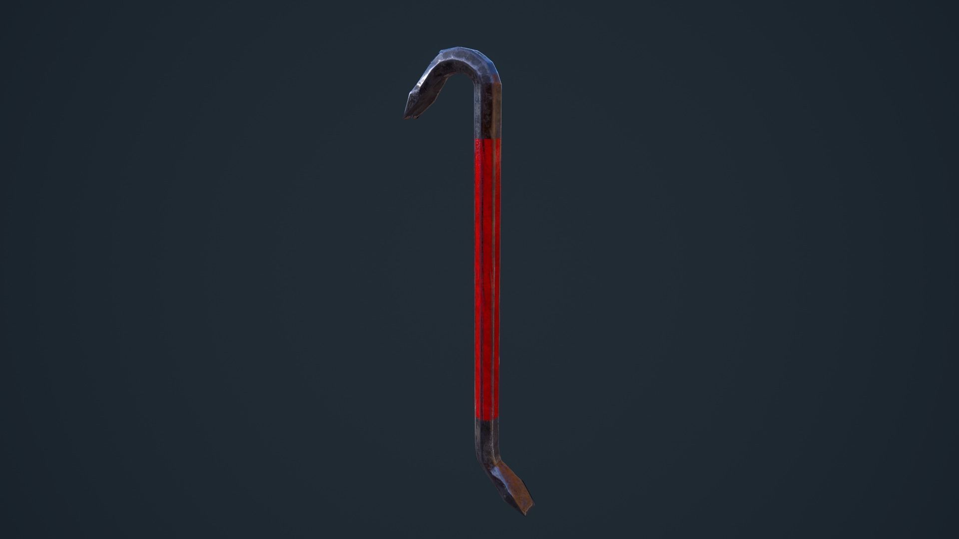 Crowbar cane Low-poly 3D model_5
