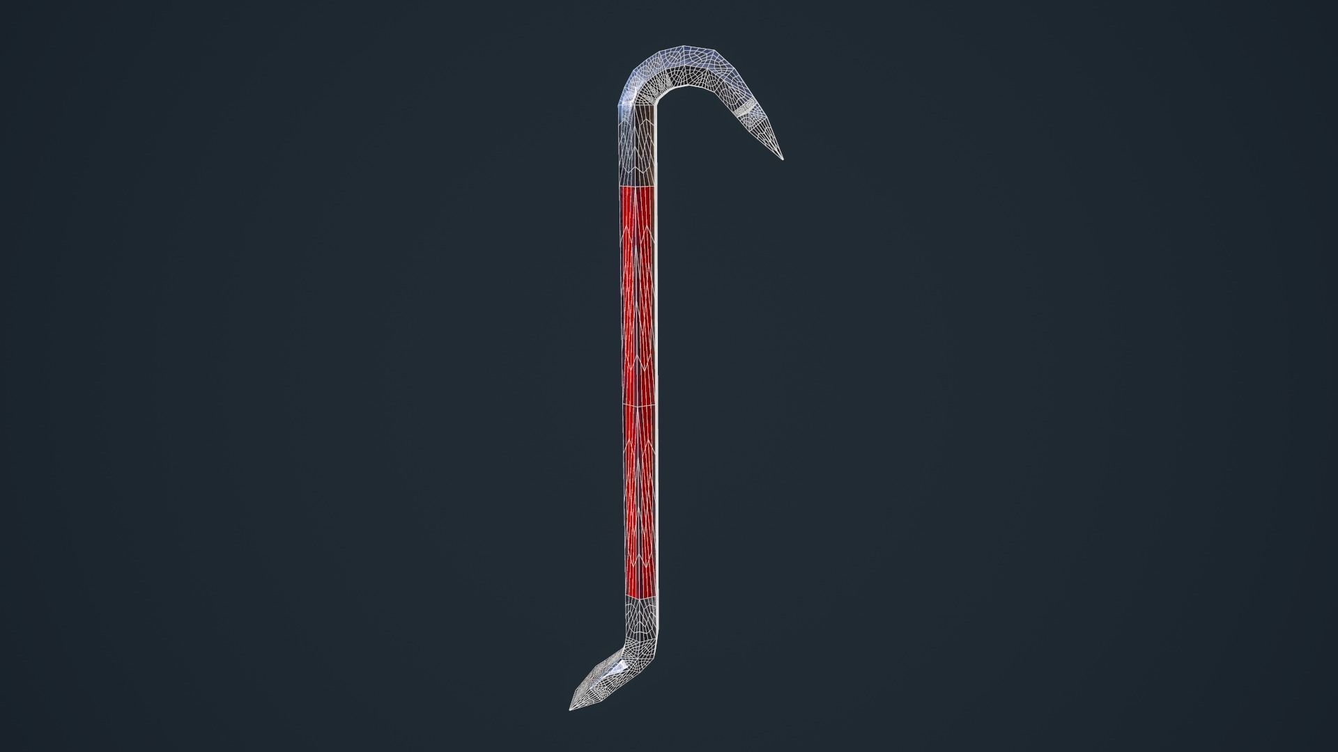 Crowbar cane Low-poly 3D model_10