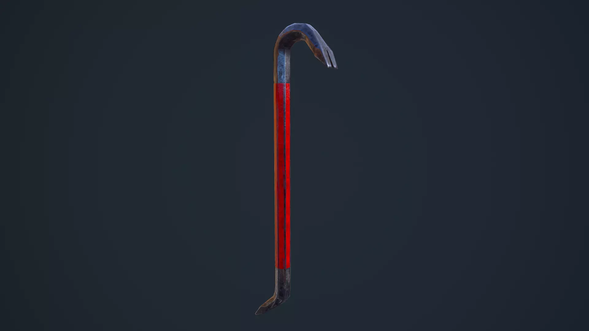 Crowbar cane Low-poly 3D model_0