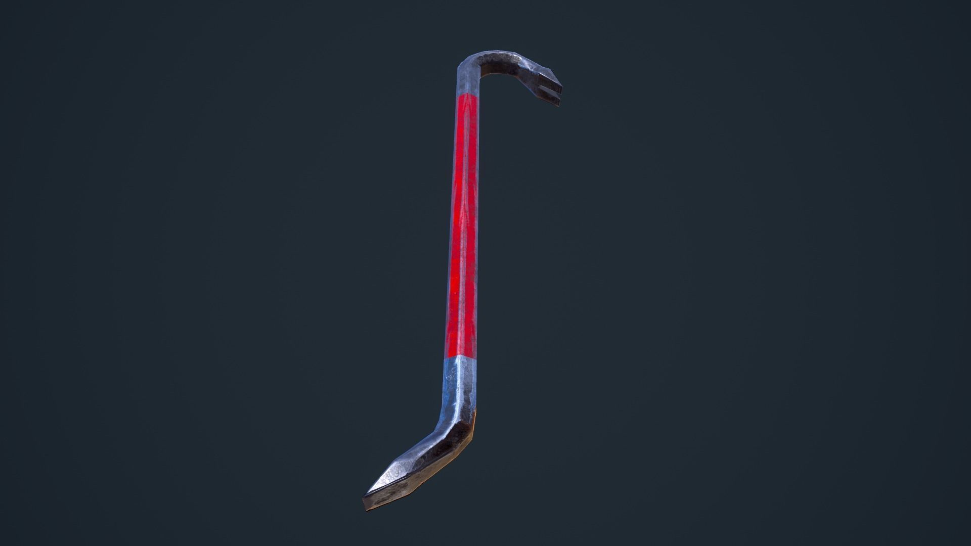 Crowbar cane Low-poly 3D model_13
