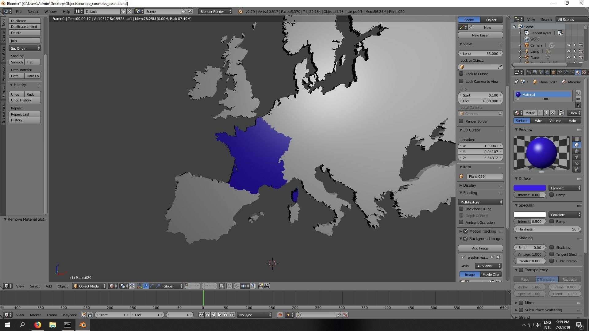 Europe Country Pack 3D Low-poly 3D model_4