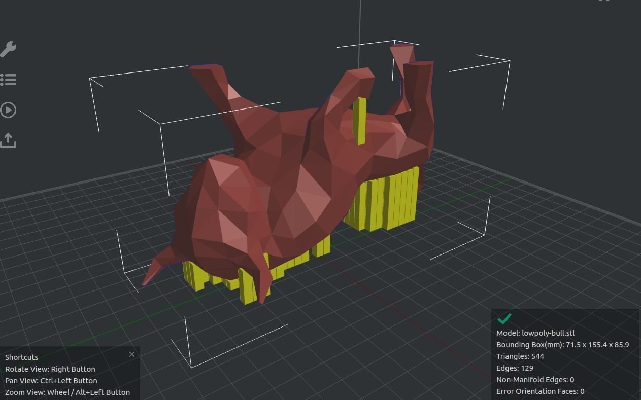 Bull Low Poly - 3D Printable 3D print model_3