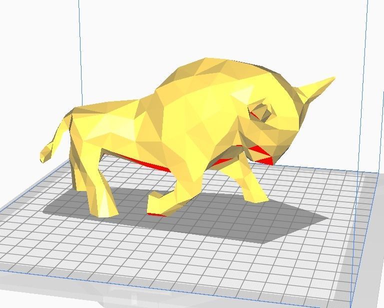Bull Low Poly - 3D Printable 3D print model_9