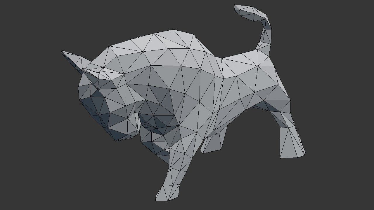 Bull Low Poly - 3D Printable 3D print model_1