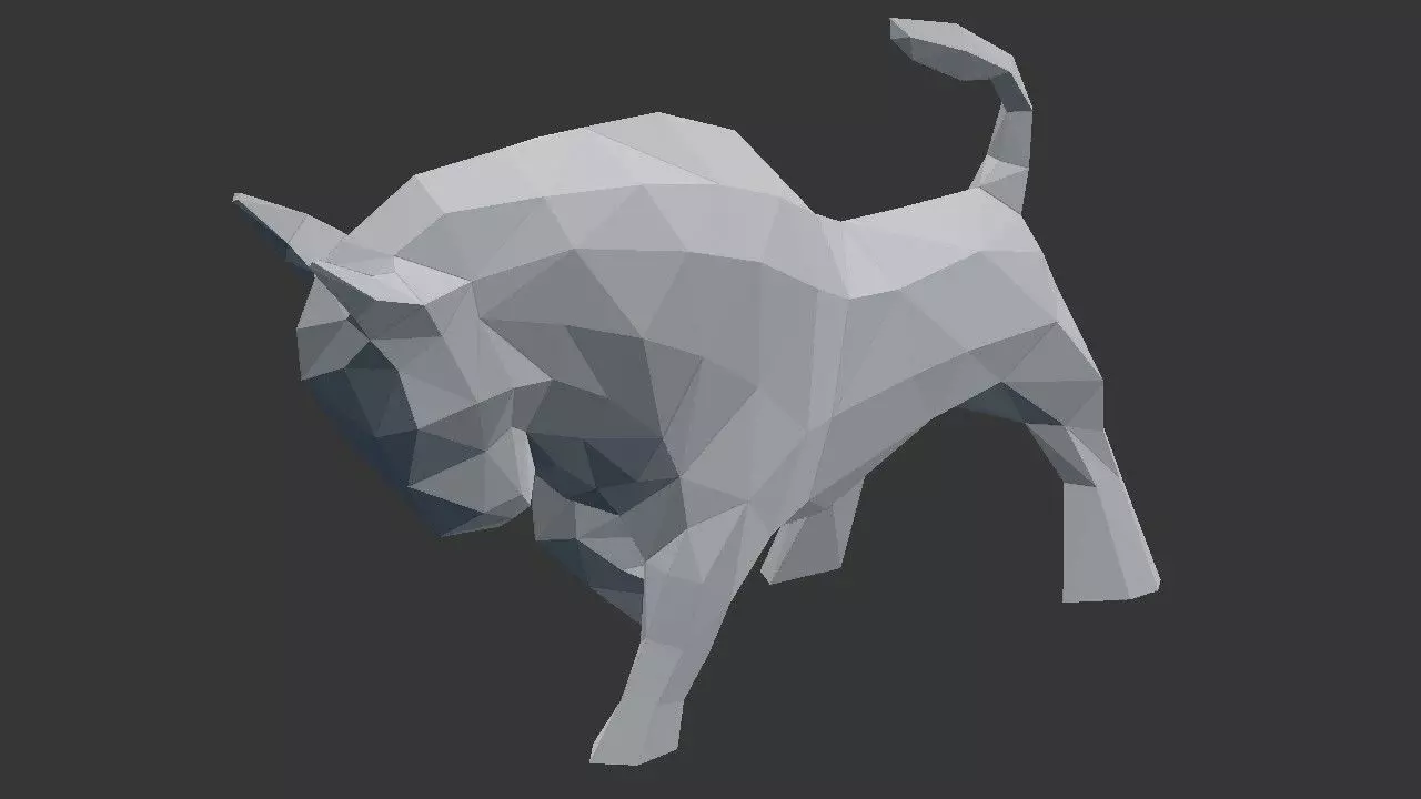 Bull Low Poly - 3D Printable 3D print model_0