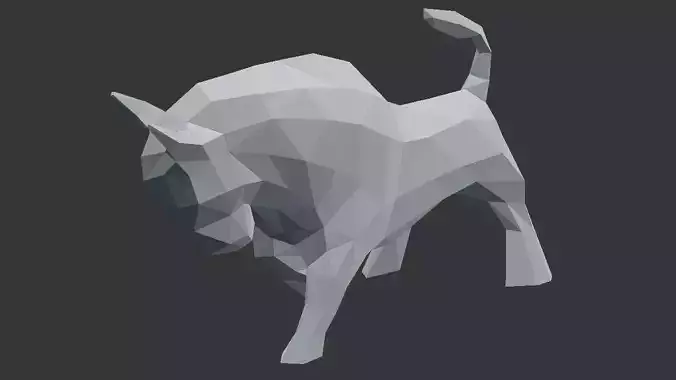 Bull Low Poly - 3D Printable