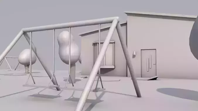 Low Poly House Street