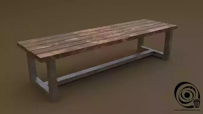 Bench 01 Low-poly 3D model