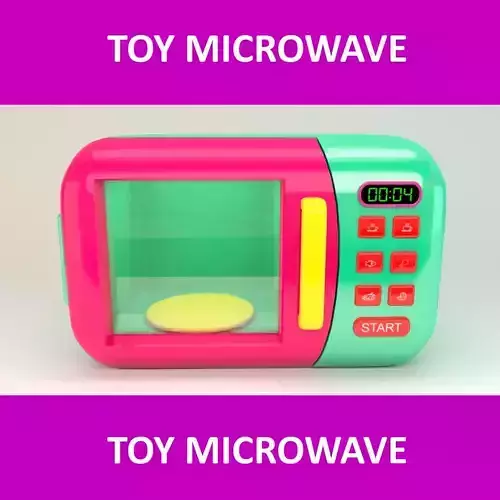 Toy Microwave Animated Counter Low-poly 3D model