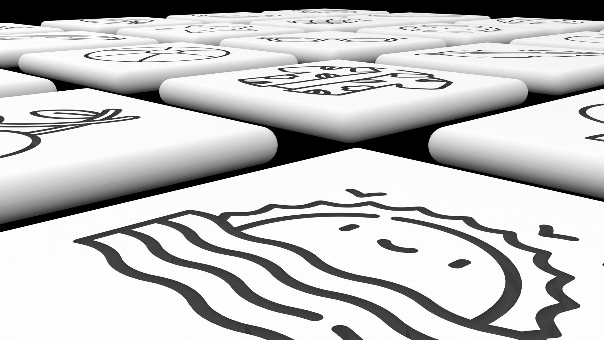 3D Flaticon Summer Icons Square 3D model_4